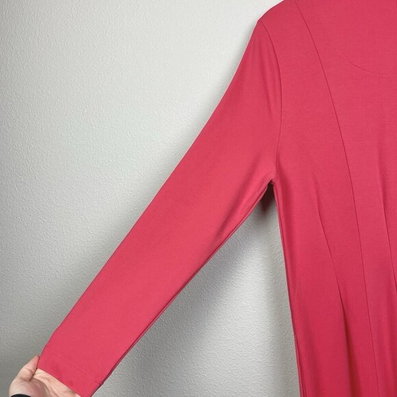 Soft Surroundings Women's XL Swingtime Half Zip Collared Maxi Dress Coral Ponte - Picture 15 of 16